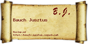 Bauch Jusztus névjegykártya